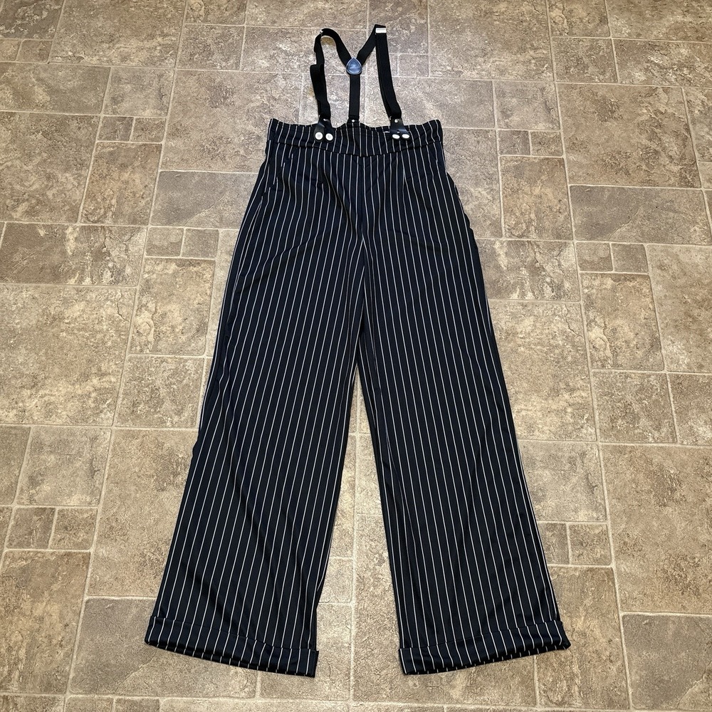 Spirit Halloween Mrs Mob Gangster Costume Striped Pants & Suspenders L Cosplay